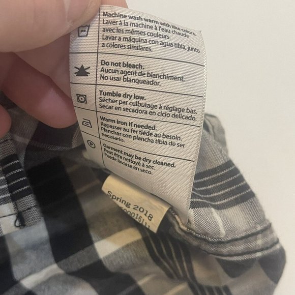 Carhartt Men’s Plaid Short‎ Sleeve Black/Gray Size Large Button Front Shirt - Picture 5 of 6